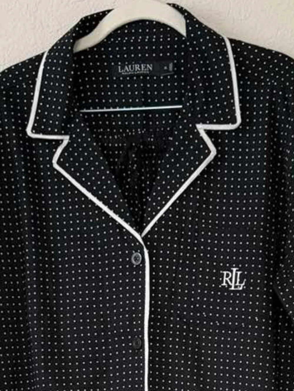 Pajamas Polka-Dot Cotton-Blend Lawn Sleep Set Lauren Size XL